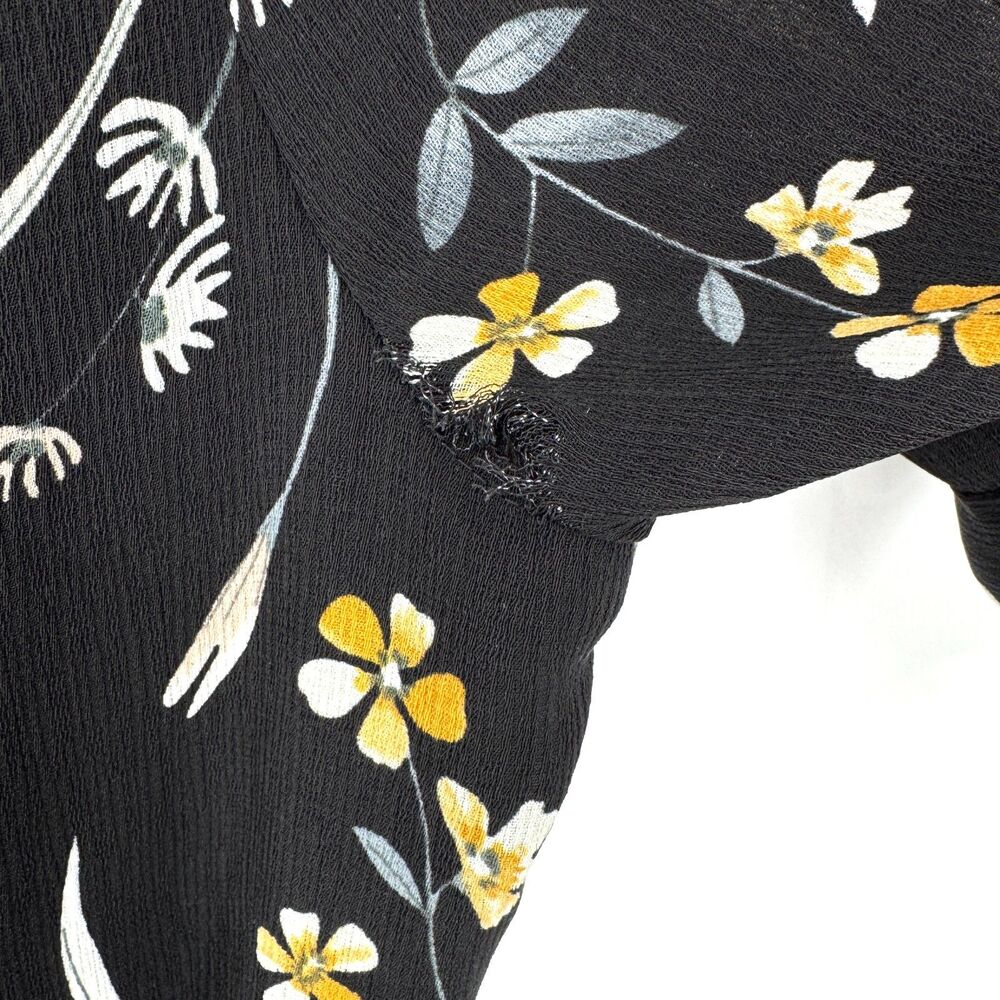 Lulu's Black Floral High-Low Wrap Dress with Ruffle Hem - Picture 7 of 10